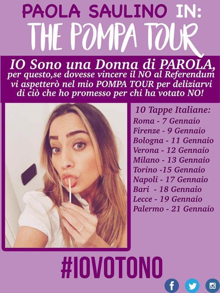 Poster from Paola Saulino's blowjob tour
